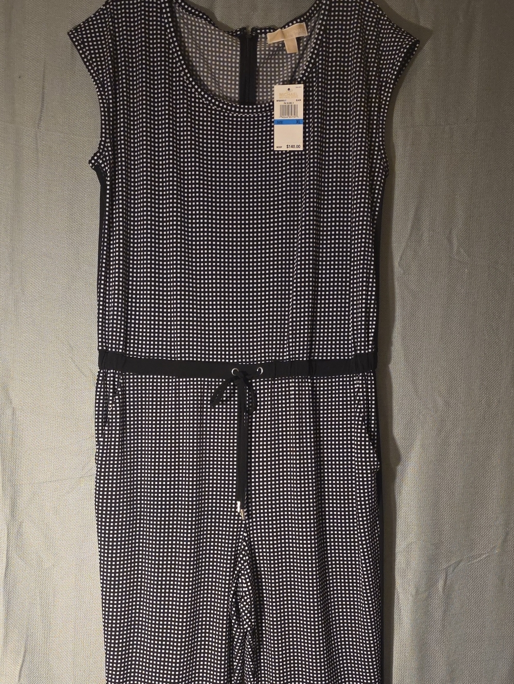 Black & White Polka Dot Jumpsuit with Tie Waist
